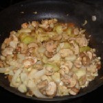 Onions, mushrooms and garlic